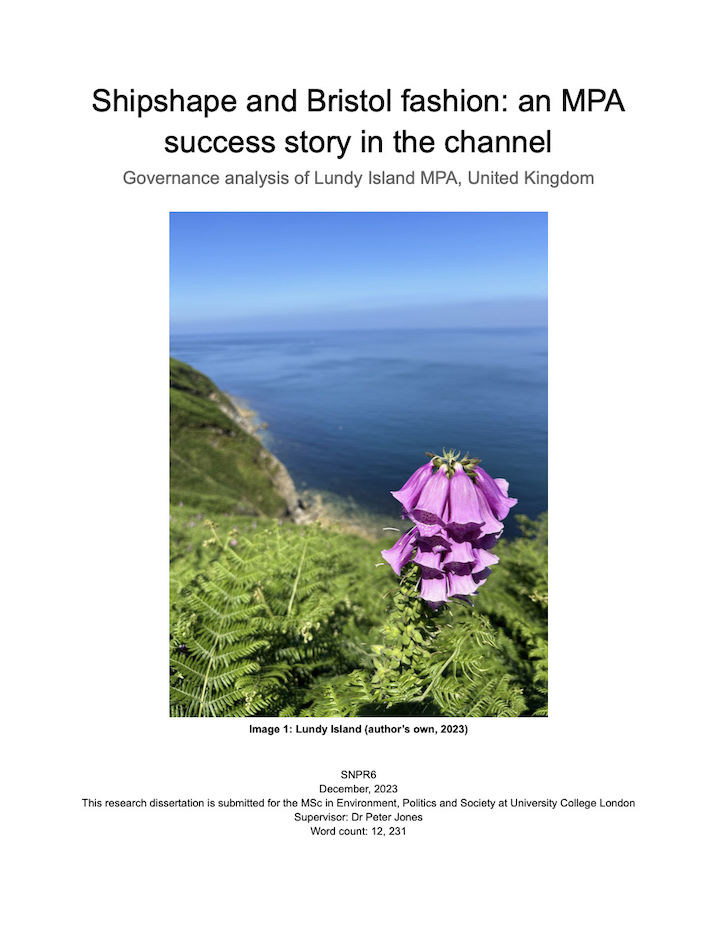 Report front page Lundy MPA governance